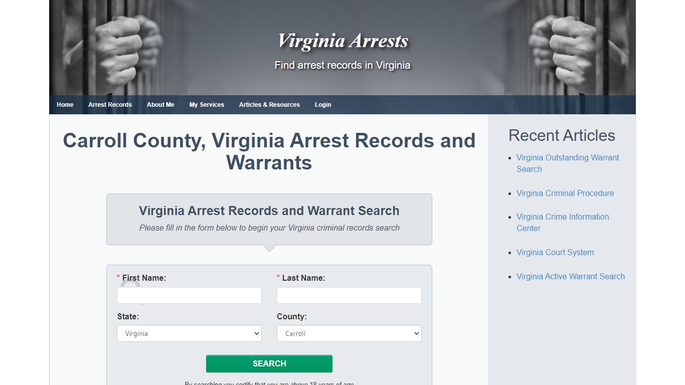 Carroll County, Virginia Arrest Records and Warrants