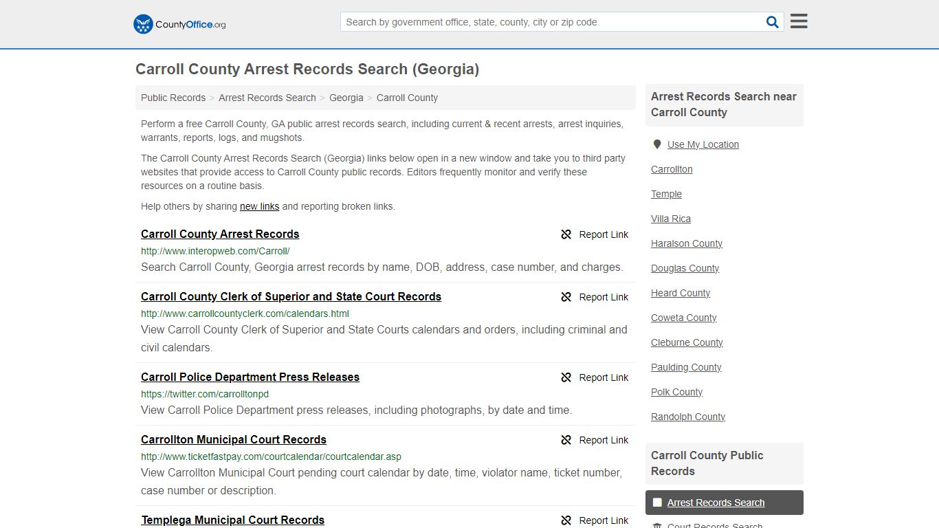 Arrest Records Search - Carroll County, GA (Arrests & Mugshots)